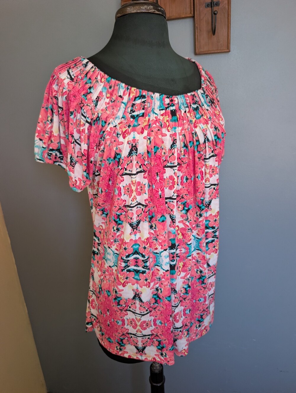Style & Co Women’s Pink Floral Blouse Top